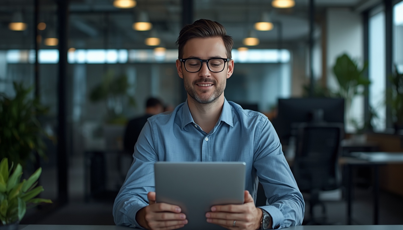 Rinsingfiltering employee taking a mindful screen break at work